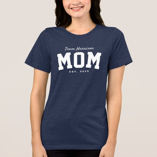 T-shirt En Tri-matière Équipe maman mignonne simple texte blanc personnal (Recto)