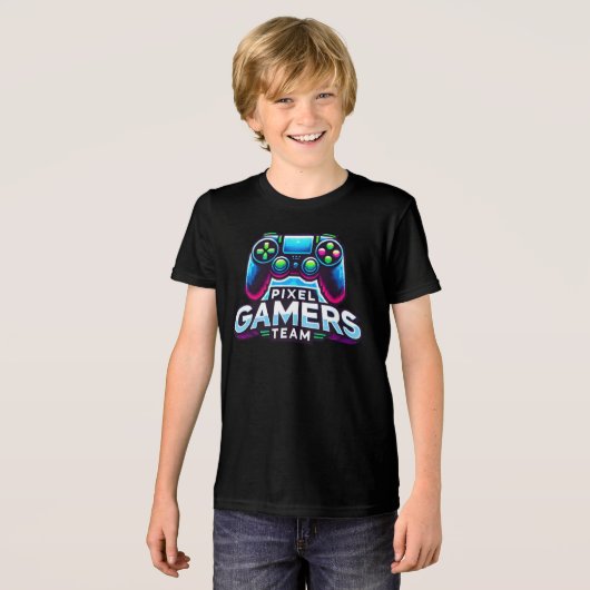 T-shirt En Tri-matière Équipe Pixel Gamers - Future Gamer Kids (Recto plein)