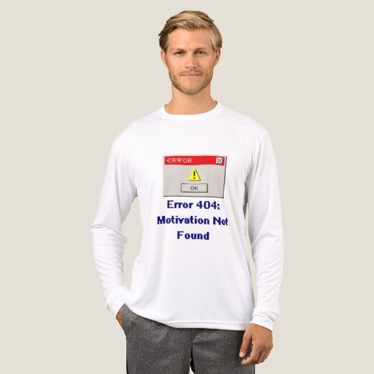 T-shirt En Tri-matière Erreur amusante 404 Motivation introuvable Rétro T (Recto complet)