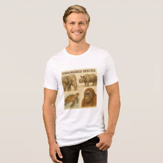 T-shirt En Tri-matière Espèces en péril Illustration Vintage