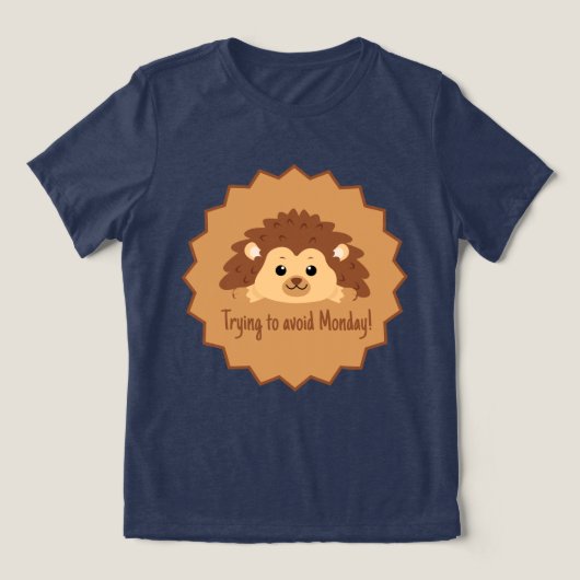 T-shirt En Tri-matière Essayer d'éviter lundi Lazy Hedgehog (Design Recto)