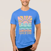 T-shirt En Tri-matière État d'esprit Sunshine Retro Sun & Waves Graphisme (Recto)