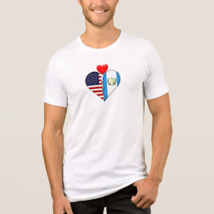 T-shirt En Tri-matière États-Unis Guatemala Drapeaux cœur Patrimoine hisp
