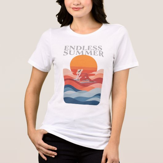 T-shirt En Tri-matière Été sans fin - Retro Sunset & Beach Vibes (Recto)