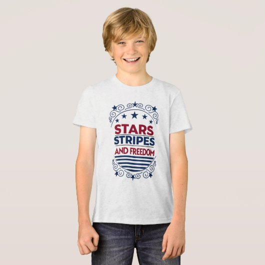 T-shirt En Tri-matière Étoiles, rayures et liberté 4 juillet (Recto plein)