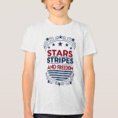 T-shirt En Tri-matière Étoiles, rayures et liberté 4 juillet (Recto)