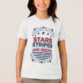 T-shirt En Tri-matière Étoiles, rayures et liberté 4 juillet (Recto)