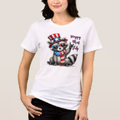 T-shirt En Tri-matière Étoiles, rayures et méfaits—Raccoon patriotique (Recto)
