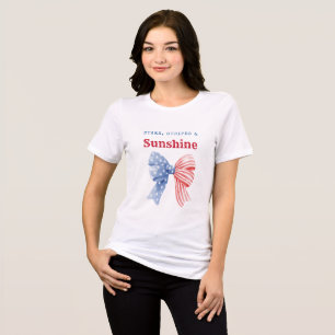 T-shirt En Tri-matière Étoiles, Rayures et Soleil Patriote Quatre Juillet