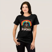 T-shirt En Tri-matière "Everything sucks" Skeleton & Rainbow Shirt 💀 🌈  (Recto plein)