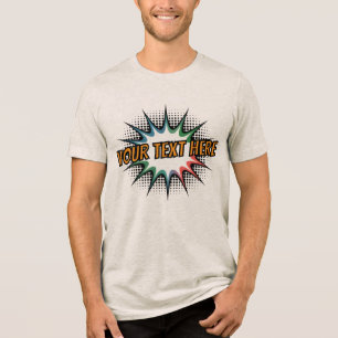 T-shirt En Tri-matière Explosion de demi-teintes de bande dessinée rétro