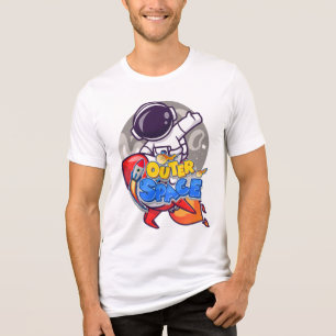 T-shirt En Tri-matière Extérieur - Astronaut & Rocket Cartoon
