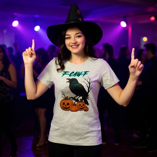 T-shirt En Tri-matière F-Caw-F Funny Raven Bird Clipart Halloween Citroui
