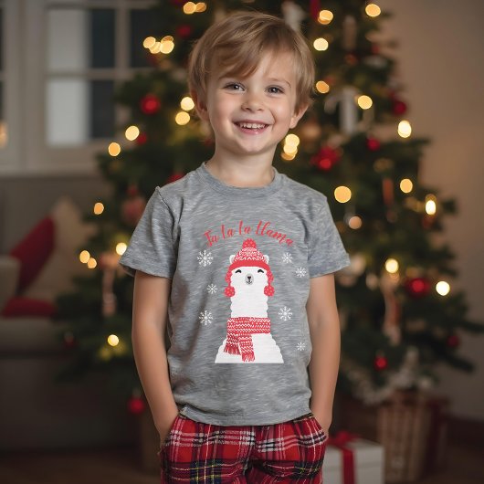 T-shirt En Tri-matière Fa La Llama | Noël doux d'hiver Llama