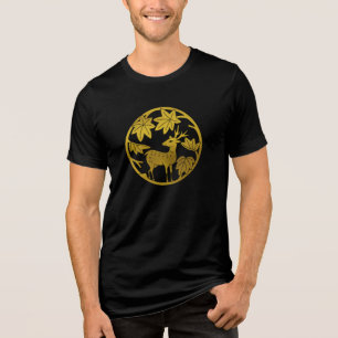 T-shirt En Tri-matière Famille japonaise Crest-érable japonais et cerf