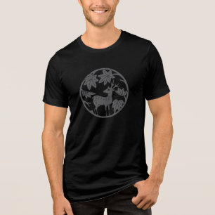 T-shirt En Tri-matière Famille japonaise Crest-érable japonais et cerf