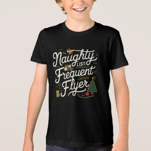 T-shirt En Tri-matière Famille Tee - shirts de Noël Liste de vilaines Fré