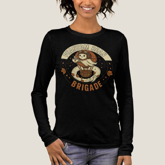 T-shirt En Tri-matière Fantom Bean Brigade Ghost Coffee Retro Halloween (Recto)