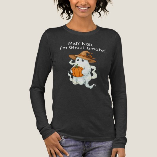 T-shirt En Tri-matière Fantôme d'automne avec Citrouille (Recto)