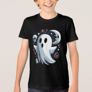 T-shirt En Tri-matière Fantôme éthérée avec Lune et Crânes Halloween Éffr