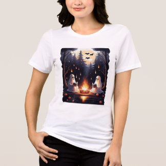 T-shirt En Tri-matière Fantômes Lecture par le T-shirt Halloween Campfire
