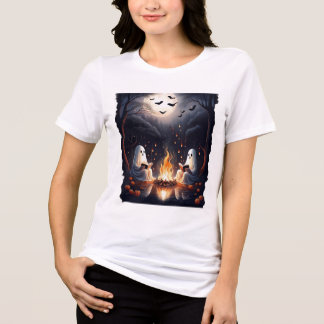 T-shirt En Tri-matière Fantômes Lecture par le T-shirt Halloween Campfire