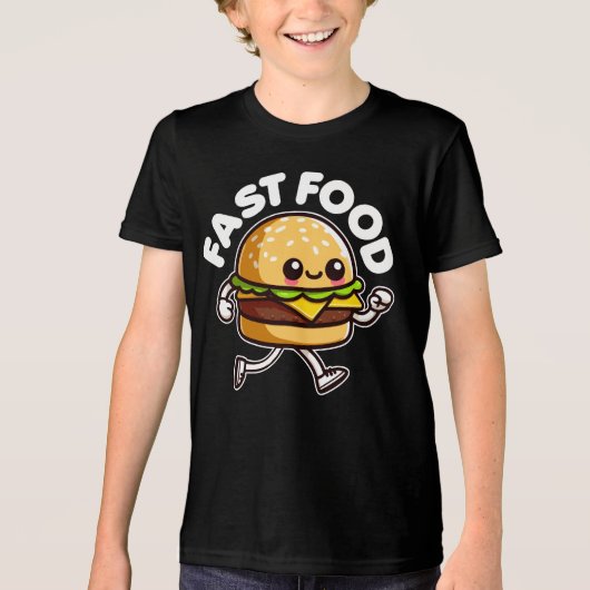T-shirt En Tri-matière Fast Food Cute Burger Runny Funny (Recto)