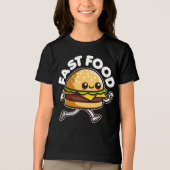 T-shirt En Tri-matière Fast Food Cute Burger Runny Funny (Recto)