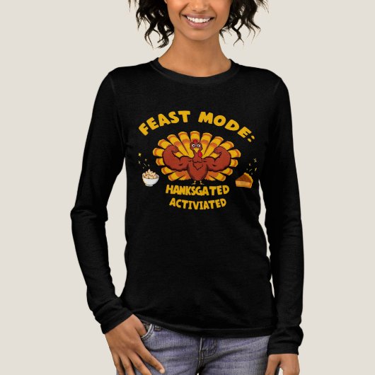 T-shirt En Tri-matière Feast Mode Activated Funny Thanksgiving Turkey Gym (Recto)