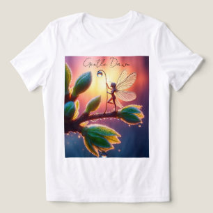 T-shirt En Tri-matière Fée magique avec lanterne de goutte de rosée sur l
