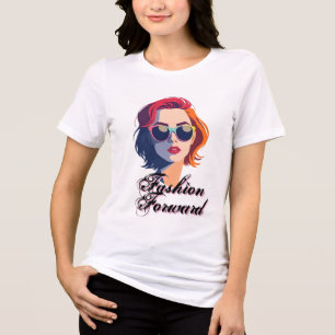 T-shirt En Tri-matière Femme audacieuse avec lunettes de soleil colorées