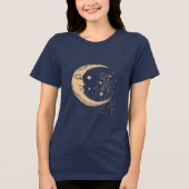 T-shirt En Tri-matière Femme céleste lune & étoiles, boho, or élégant (Recto)