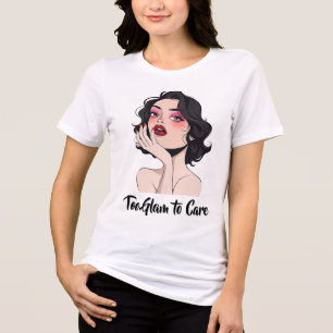 T-shirt En Tri-matière Femme glamour avec maquillage gras