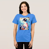 T-shirt En Tri-matière Femme japonaise avec un papillon bleu (Recto plein)