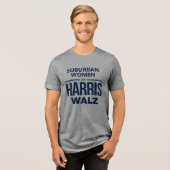 T-shirt En Tri-matière Femmes de banlieue pour Harris Walz (Recto plein)
