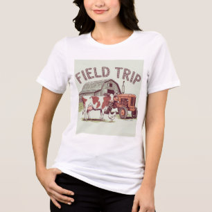 T-shirt En Tri-matière Ferme d'excursion sur le terrain Vache vintage,