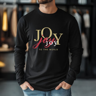 T-shirt En Tri-matière Festive Noël Joy au Monde Typographie Tri