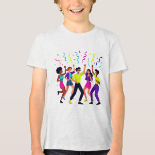 T-shirt En Tri-matière Fête de célébration de danse avec des amis heureux