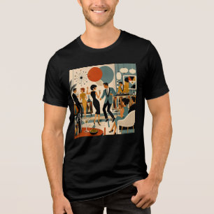 T-shirt En Tri-matière Fête de danse martini branchée milieu du siècle mo