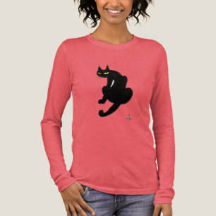 T-SHIRT EN TRI-MATIÈRE FÊTE D'HALLOWEEN CHAT NOIR