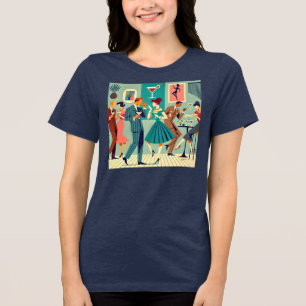 T-shirt En Tri-matière Fête Moderne Du Milieu Du Siècle Martini Dance