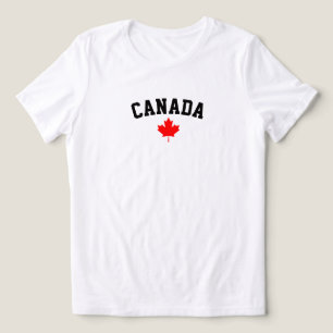 T-shirt En Tri-matière Feuille de Maple Rouge du Canada Texte Minimaliste