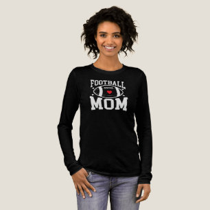 T-shirt En Tri-matière Fier Football Maman Manche Longue Noire