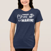 T-shirt En Tri-matière Fier maman d'une Marine - Blanc (Recto)