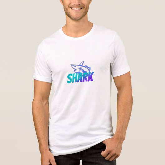 T-shirt En Tri-matière Fierce Gradient Shark Logo | Bold Ocean Vibes (Recto)