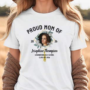 T-shirt En Tri-matière Fière maman d'une élégante photo de remise de dipl