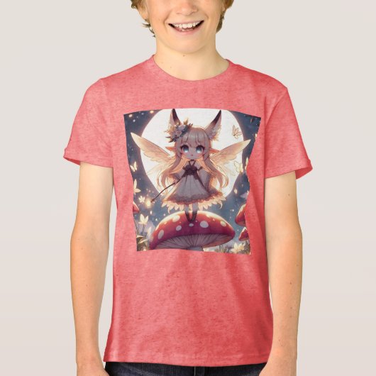 T-shirt En Tri-matière Fille Anime Pixie Hippie Lune Fée (Recto)
