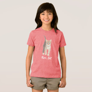 T-shirt En Tri-matière Fille Chat Tigré Tri-Mélange