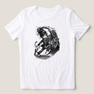 T-shirt En Tri-matière Fille d'anime sombre avec ART de chat géant