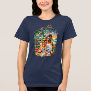 T-shirt En Tri-matière Fille d'été avec un chien mignon – Soleil & bonnes